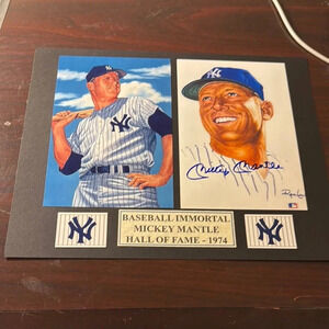 Mickey Mantle Hall of Fame 1974 Baseball Immortal Plaque - Black